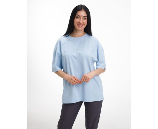 Зображення  Медична футболка унісекс блакитна р. M, "БІЛИЙ ХАЛАТ" 453-333-730, Розмір: M, Колір: блакитний