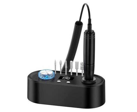 Зображення 2 Фрезер для манікюру та педикюру з ліхтариком Nail Drill UV-701 50 Вт 40000 об, чорний