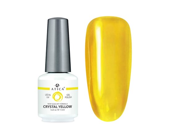 Изображение  Гель-лак для ногтей Atica GPM266 Crystal Yellow, 7.5 мл, Объем (мл, г): 7.5, Цвет №: 266