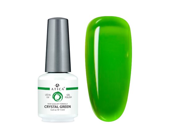 Зображення  Гель-лак для нігтів Atica GPM268 Crystal Green, 7.5 мл, Об'єм (мл, г): 7.5, Цвет №: 268