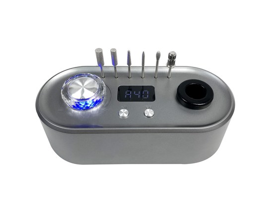 Зображення 2 Фрезер для манікюру та педикюру з ліхтариком Nail Drill UV-701 50 Вт 40000 об, графіт
