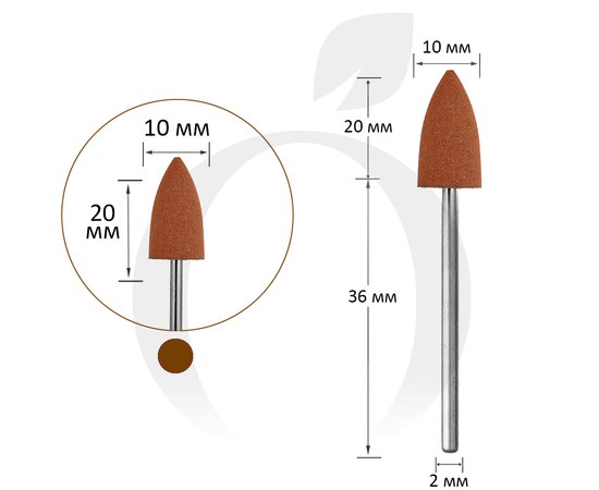 Изображение  Silicone cutter large 10 mm, working part 20 mm No. 320, brown