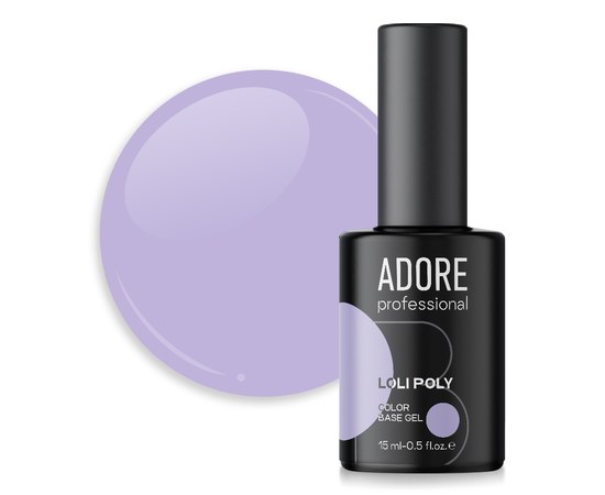 Изображение  Polybase for nails Adore Professional Loli Poly Base No. 02 soft lilac, with brush, 15 ml, Volume (ml, g): 15, Color No.: 2, Color: Lilac