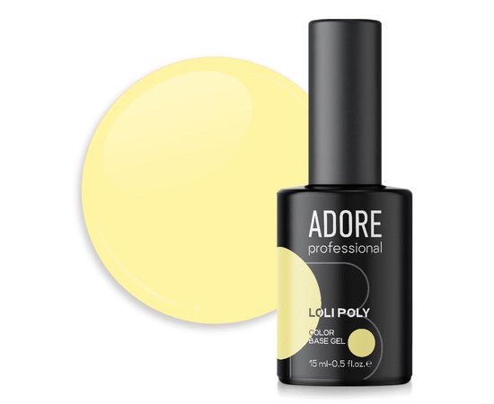Изображение  Polybase for nails Adore Professional Loli Poly Base No. 08 light yellow, with brush, 15 ml, Volume (ml, g): 15, Color No.: 8, Color: Light beige
