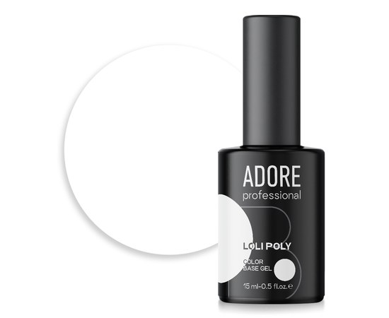 Изображение  Polybase for nails Adore Professional Loli Poly Base No. 09 white, with brush, 15 ml, Volume (ml, g): 15, Color No.: 9, Color: White