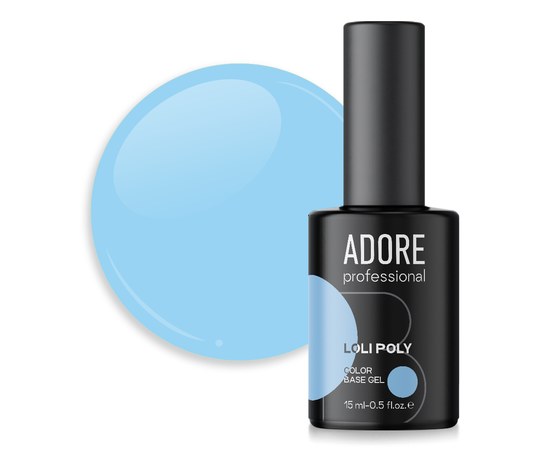 Изображение  Polybase for nails Adore Professional Loli Poly Base No. 12 blue, with brush, 15 ml, Volume (ml, g): 15, Color No.: 12, Color: Blue