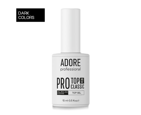 Изображение  Glossy top for dark and red shades of gel polish Adore Professional Classic Top No UV, 15 ml, Volume (ml, g): 15