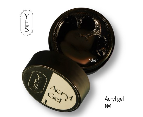 Изображение  Nail modelling gel YES Acrylgel No.01, 15 ml , Volume (ml, g): 15, Color No.: 1, Color: Transparent