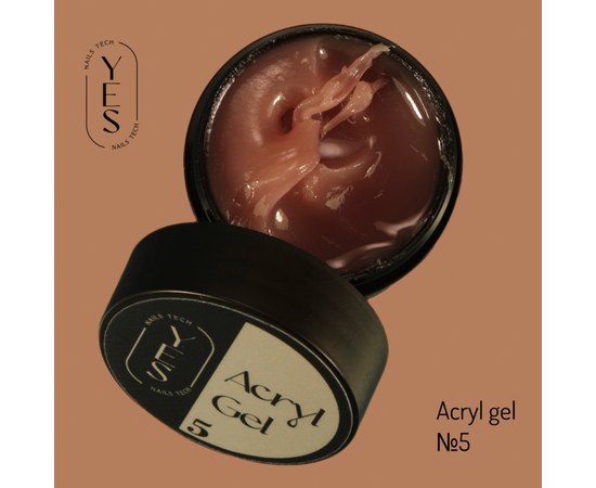 Зображення  Гель для нарощування нігтів YES Acrylgel №05, 15 мл , Об'єм (мл, г): 15, Цвет №: 05, Колір: Світло-коричневий