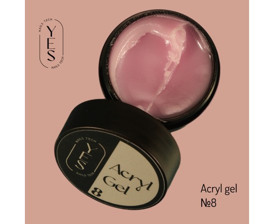 Изображение  Гель для наращивания ногтей YES Acrylgel №08, 15 мл, Объем (мл, г): 15, Цвет №: 08, Цвет: Розовый