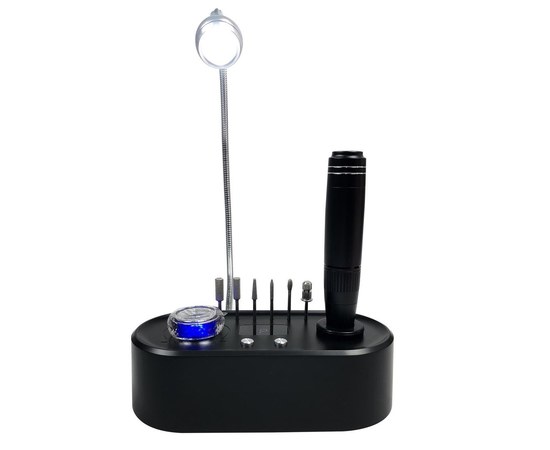 Зображення 5 Фрезер для манікюру та педикюру з ліхтариком Nail Drill UV-701 50 Вт 40000 об, чорний