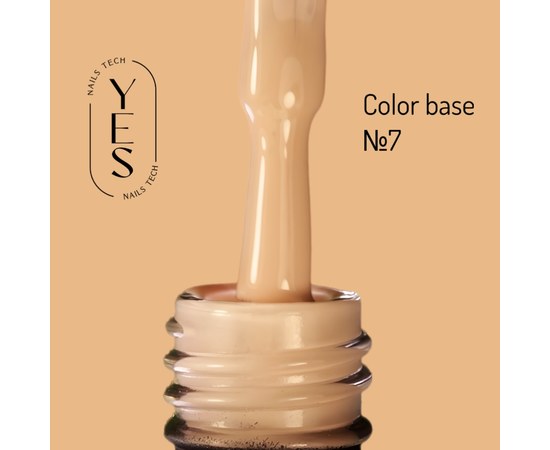 Изображение  Base for gel polish YES Color Base No.07, 10 ml, Volume (ml, g): 10, Color No.: 7, Color: Beige