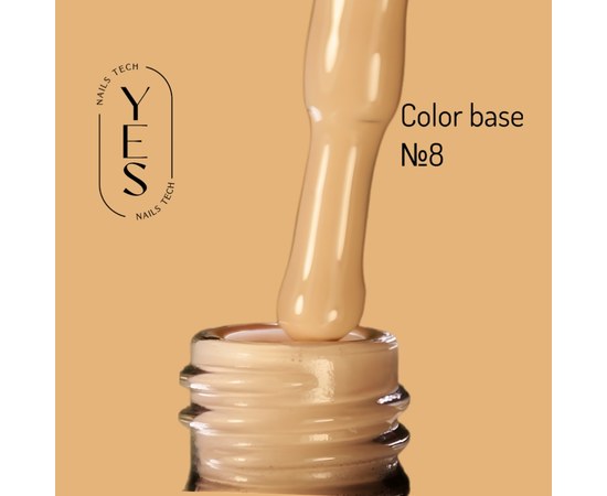 Изображение  База для гель-лака YES Color Base №08, 10 мл, Объем (мл, г): 10, Цвет №: 08, Цвет: Бежевый