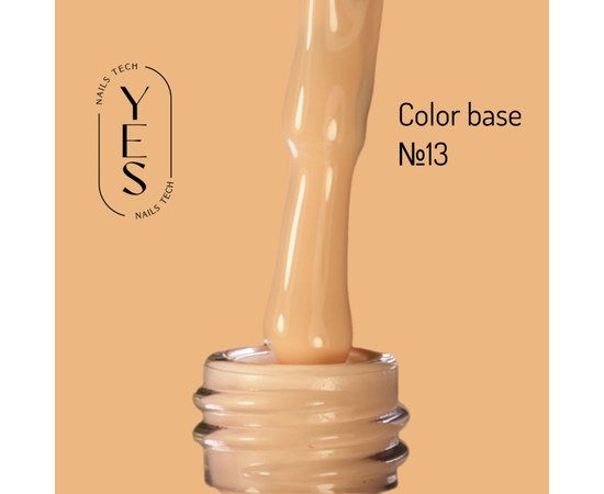 Изображение  Base for gel polish YES Color Base No.13, 10 ml, Volume (ml, g): 10, Color No.: 13, Color: Beige