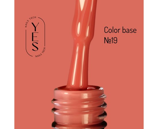 Изображение  Base for gel polish YES Color Base No.19, 10 ml, Volume (ml, g): 10, Color No.: 19, Color: Coral