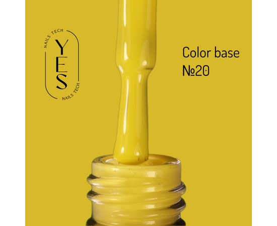 Изображение  База для гель-лака YES Color Base №20, 10 мл, Объем (мл, г): 10, Цвет №: 20, Цвет: Желтый