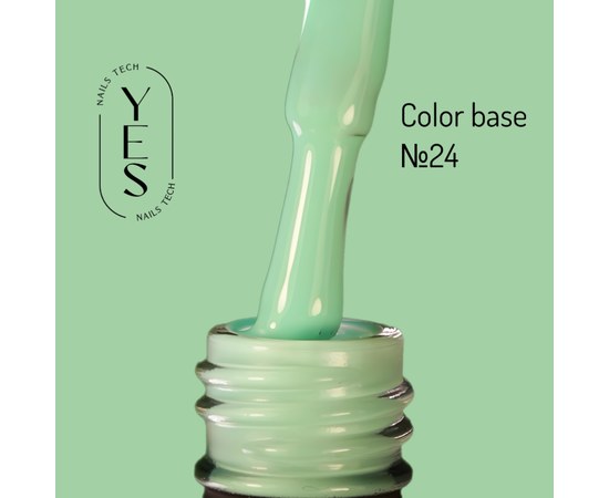 Изображение  База для гель-лака YES Color Base №24, 10 мл, Объем (мл, г): 10, Цвет №: 24, Цвет: Оливковый