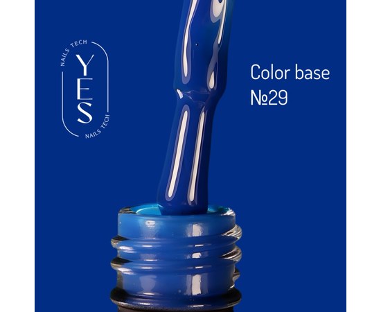 Зображення  База для гель-лаку YES Color Base №29, 10 мл, Об'єм (мл, г): 10, Цвет №: 29, Колір: Синій