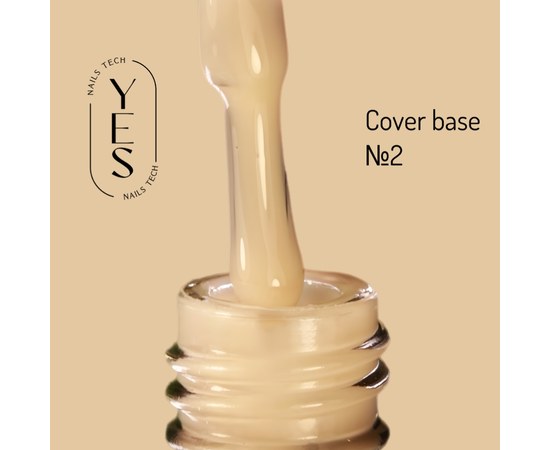 Изображение  Base for gel polish YES Cover Base No.02, 10 ml, Volume (ml, g): 10, Color No.: 2, Color: Beige