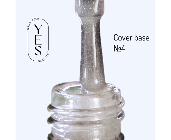 Зображення  База для гель-лаку YES Cover Base №04, 10 мл, Об'єм (мл, г): 10, Цвет №: 04, Колір: Молочний
