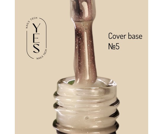 Изображение  Base for gel polish YES Cover Base No.05, 10 ml, Volume (ml, g): 10, Color No.: 5, Color: Beige
