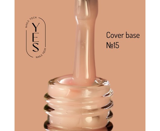 Изображение  Base for gel polish YES Cover Base No.15, 10 ml, Volume (ml, g): 10, Color No.: 15, Color: Beige