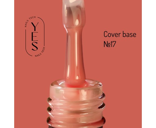Изображение  Base for gel polish YES Cover Base No.17, 10 ml, Volume (ml, g): 10, Color No.: 17, Color: Coral