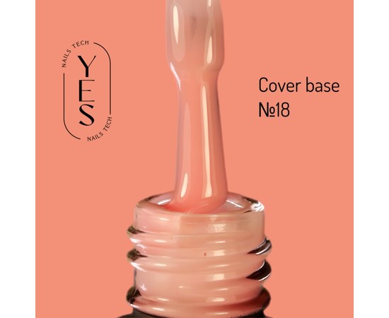 Изображение  Base for gel polish YES Cover Base No.18, 10 ml, Volume (ml, g): 10, Color No.: 18, Color: Coral