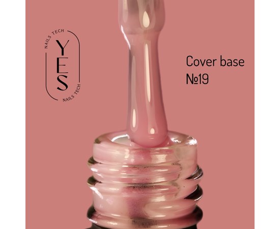 Изображение  База для гель-лака YES Cover Base №19, 10 мл, Объем (мл, г): 10, Цвет №: 19, Цвет: Розовый