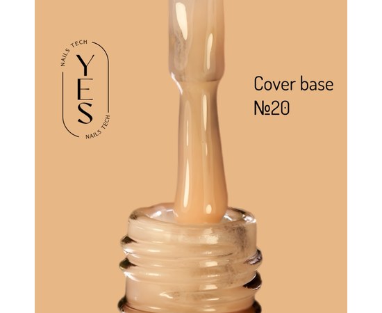 Изображение  Base for gel polish YES Cover Base No.20, 10 ml, Volume (ml, g): 10, Color No.: 20, Color: Beige