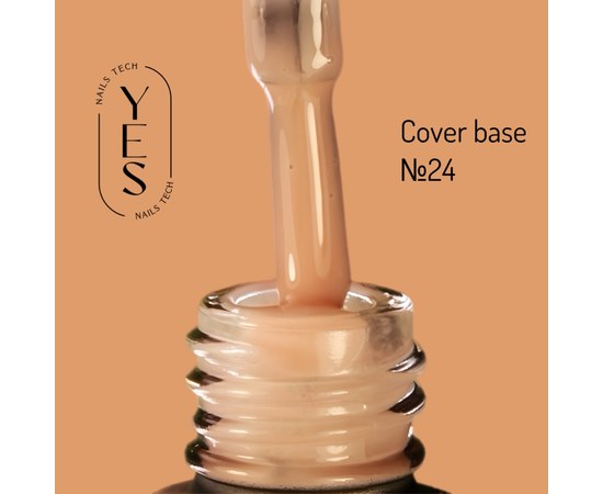 Изображение  Base for gel polish YES Cover Base No.24, 15 ml, Volume (ml, g): 15, Color No.: 24, Color: Light brown