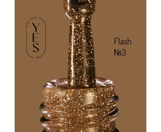 Зображення  Гель-лак для нігтів YES Gel polish Flash №03, 6 мл, Об'єм (мл, г): 6, Цвет №: 03