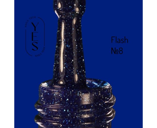 Зображення  Гель-лак для нігтів YES Gel polish Flash №08, 6 мл, Об'єм (мл, г): 6, Цвет №: 08