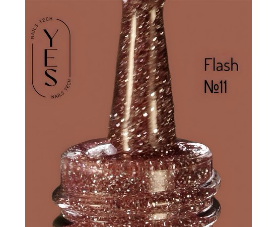 Изображение  Гель-лак для ногтей YES Gel polish Flash №11, 6 мл, Объем (мл, г): 6, Цвет №: 11