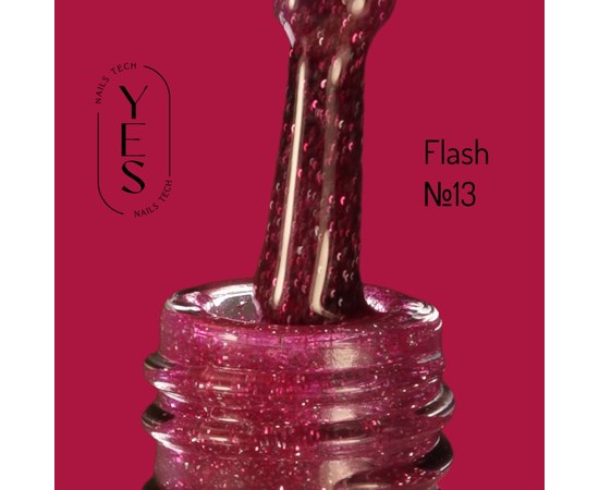 Зображення  Гель-лак для нігтів YES Gel polish Flash №13, 6 мл, Об'єм (мл, г): 6, Цвет №: 13