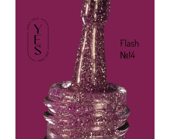 Изображение  Гель-лак для ногтей YES Gel polish Flash №14, 6 мл, Объем (мл, г): 6, Цвет №: 14