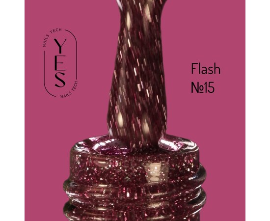 Изображение  YES Gel polish Flash No.15, 6 ml, Volume (ml, g): 6, Color No.: 15
