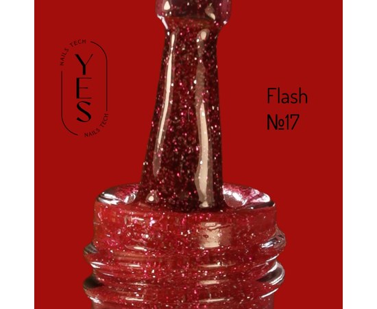 Зображення  Гель-лак для нігтів YES Gel polish Flash №17, 6 мл, Об'єм (мл, г): 6, Цвет №: 17