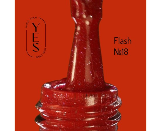 Изображение  Гель-лак для ногтей YES Gel polish Flash №18, 6 мл, Объем (мл, г): 6, Цвет №: 18