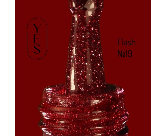 Изображение  Гель-лак для ногтей YES Gel polish Flash №19, 6 мл, Объем (мл, г): 6, Цвет №: 19
