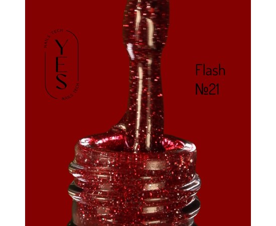 Изображение  Гель-лак для ногтей YES Gel polish Flash №21, 6 мл, Объем (мл, г): 6, Цвет №: 21