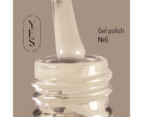 Изображение  Гель-лак для ногтей YES Gel polish №006, 6 мл, Объем (мл, г): 6, Цвет №: 006