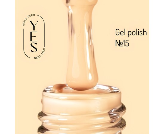 Зображення  Гель-лак для нігтів YES Gel polish №015, 6 мл, Об'єм (мл, г): 6, Цвет №: 015