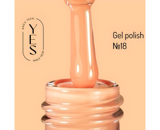 Изображение  Гель-лак для ногтей YES Gel polish №018, 6 мл, Объем (мл, г): 6, Цвет №: 018