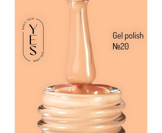 Зображення  Гель-лак для нігтів YES Gel polish №020, 6 мл, Об'єм (мл, г): 6, Цвет №: 020