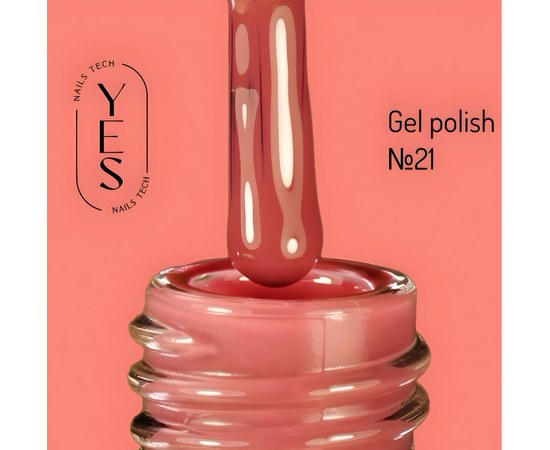 Зображення  Гель-лак для нігтів YES Gel polish №021, 6 мл, Об'єм (мл, г): 6, Цвет №: 021