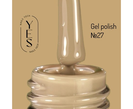 Изображение  Гель-лак для ногтей YES Gel polish №027, 6 мл, Объем (мл, г): 6, Цвет №: 027