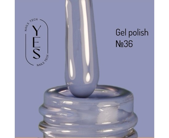 Изображение  Гель-лак для ногтей YES Gel polish №036, 6 мл, Объем (мл, г): 6, Цвет №: 036