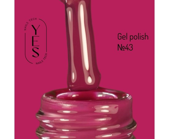 Зображення  Гель-лак для нігтів YES Gel polish №043, 6 мл, Об'єм (мл, г): 6, Цвет №: 043
