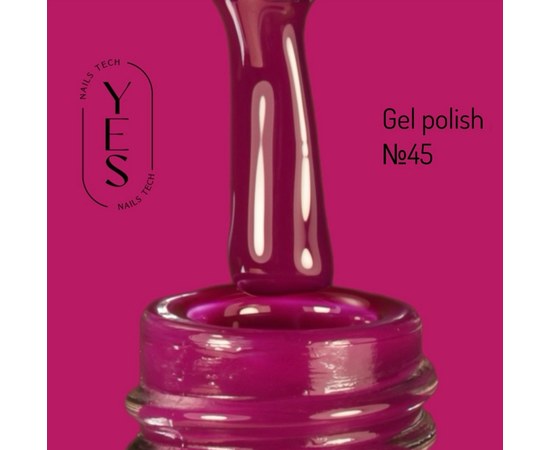 Зображення  Гель-лак для нігтів YES Gel polish №045, 6 мл, Об'єм (мл, г): 6, Цвет №: 045